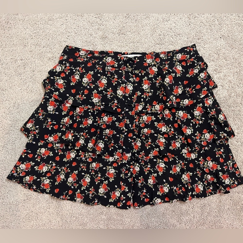 Zara PRINTED MINI SKIRT WITH RUFFLES - Picture 2 of 8